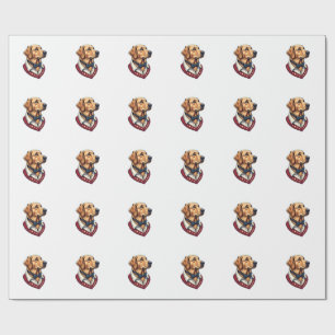 USA Golden Retriever Vintage Patriotisches Hundesh Geschenkpapier