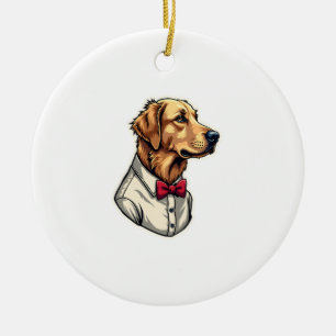 USA Golden Retriever Vintage Patriotisches Hundesh Keramik Ornament