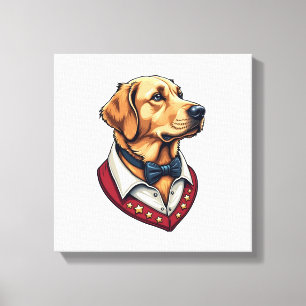 USA Golden Retriever Vintage Patriotisches Hundesh Leinwanddruck