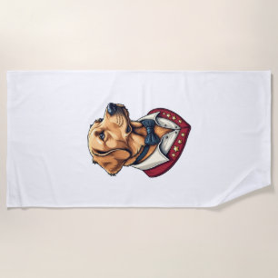 USA Golden Retriever Vintage Patriotisches Hundesh Strandtuch