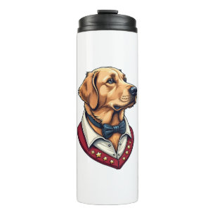USA Golden Retriever Vintage Patriotisches Hundesh Thermosbecher