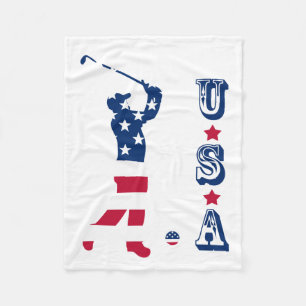 USA golf America flagge golfer Fleecedecke