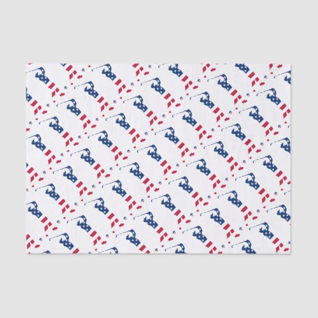 USA golf America flagge golfer Seidenpapier (Vorderseite)