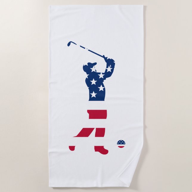 USA golf America flagge golfer Strandtuch (Vorderseite)