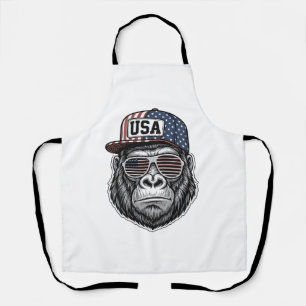 USA Gorilla Vintage Gravur Patriotisches Shirt Des Schürze