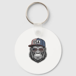 USA Gorilla Vintage Gravur Patriotisches T-Shirt D Schlüsselanhänger