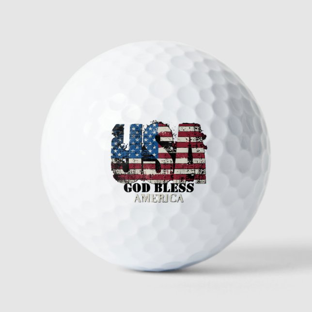 USA Gott segne Amerika Golfball (Vorderseite)