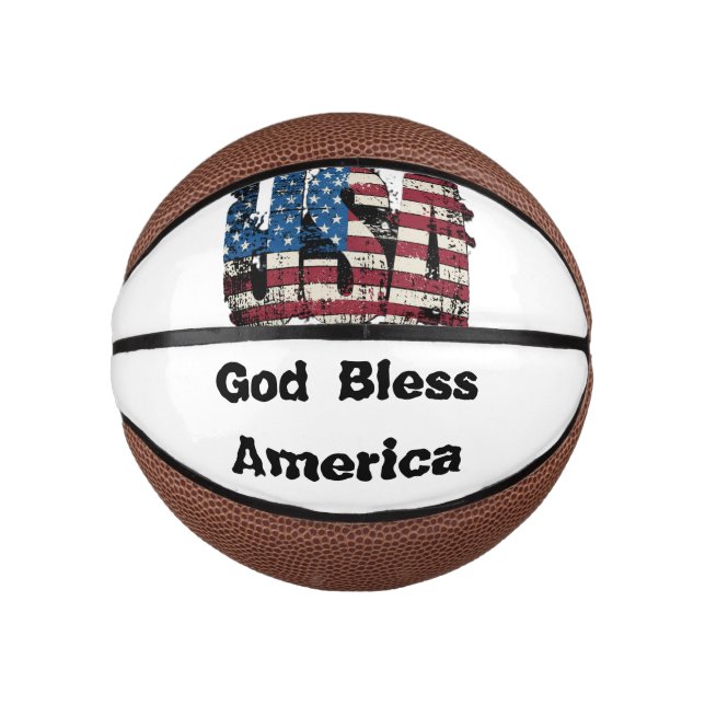 USA Gott segne Amerika Mini Basketball (Vorderseite)