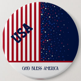 USA Gott segne Amerika Star Patriotic 4. Juli Button