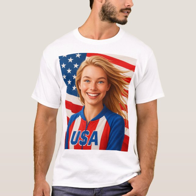 USA Grafiktee für Männer T-Shirt (Vorderseite)