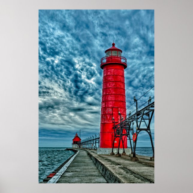 USA, Grand Haven, Michigan, Leuchtturm Poster (Vorne)