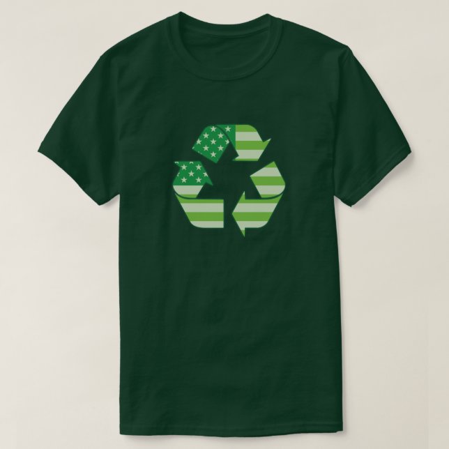 USA-Grün, das Symbol recycelt T-Shirt (Design vorne)