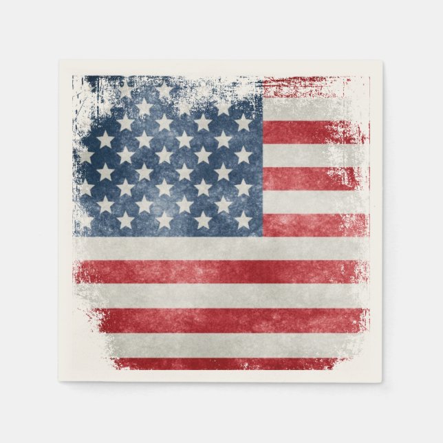USA Grunge American Flag Serviette (Vorderseite)
