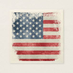 USA Grunge American Flag Serviette