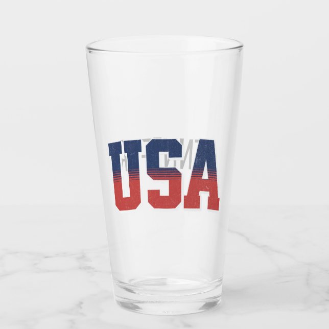 USA Grunge Text Design Glas (Vorderseite)