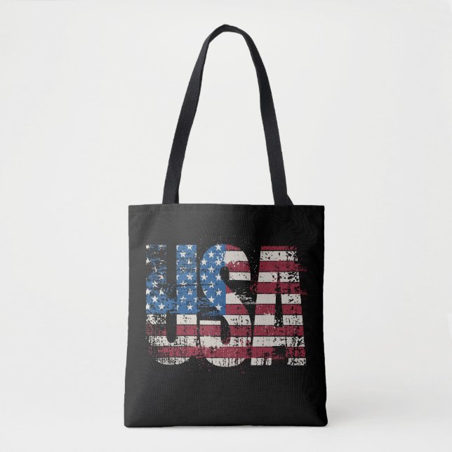 USA Grunge Text Design mit Flagge (Vorderseite)