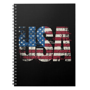 USA Grunge Text Design mit Flagge Notizblock