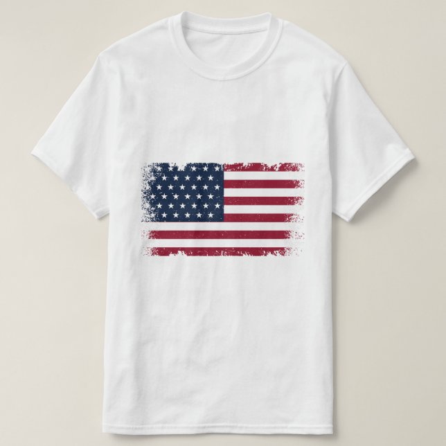 USA Grunge Vector Flag T-Shirt (Design vorne)
