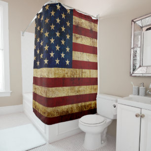 USA / Grunged Flag Duschvorhang