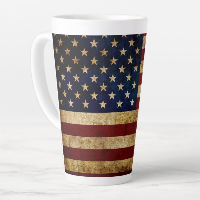 USA / Grunged flag Milchtasse (Linke Ecke)
