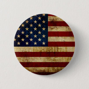 USA / Grunged Flagge Button