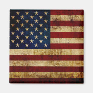 USA / Grunged Flagge Magnet