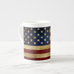 USA / Grunged Flagge Prozellantasse