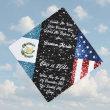 USA Guatemala Flaggen Rot-Blau-Glitzern Glitzer