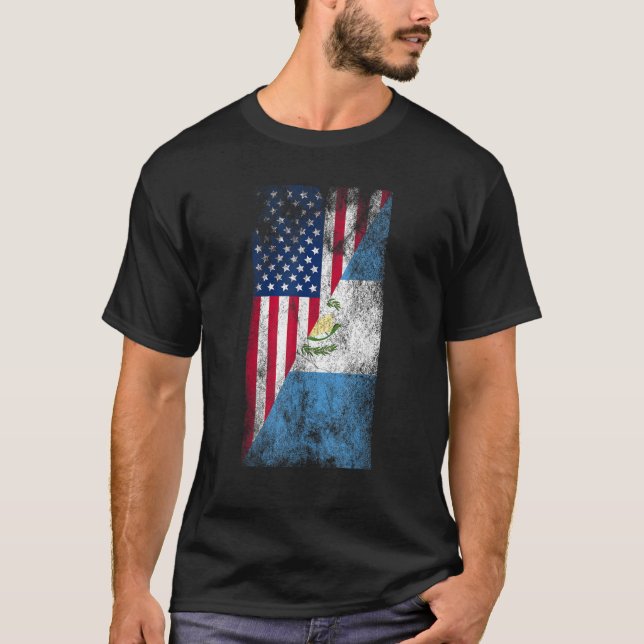 USA Guatemaltekische Flaggen USA Guat T-Shirt (Vorderseite)