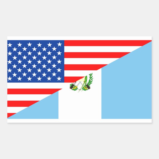 usa guatemaltekische Land Halbflagge Amerika Symbo Rechteckiger Aufkleber (Vorderseite)