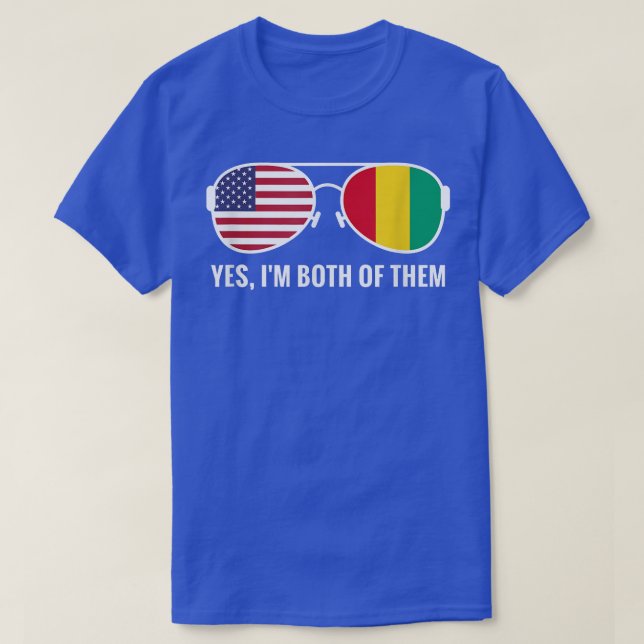 USA Guinea Flag Sonnenbrille Guinean Amerikaner T-Shirt (Design vorne)