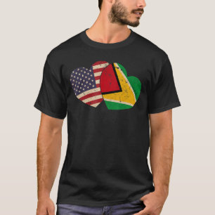 USA Guyana Flag Herz Valentinstag Guyanese Amer T-Shirt
