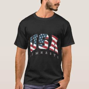 Usa Gymnasien Flag Team Support Athlete Gymnastik T-Shirt