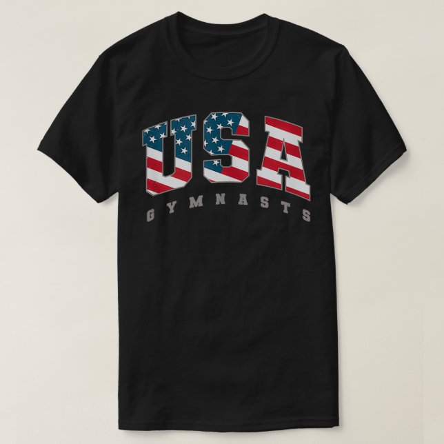 USA Gymnasien Flag Team Support Athlete Gymnastik T-Shirt (Design vorne)