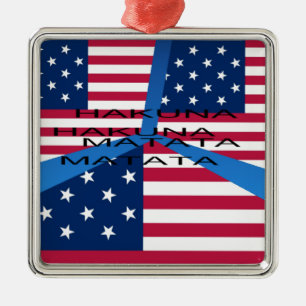 USA HAKUNA MATATA ORNAMENT AUS METALL