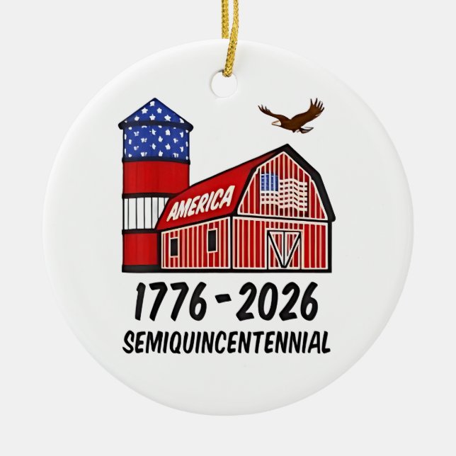 USA Halbjahrhundertealter 250 Jahre 1776-2026 Keramik Ornament (Vorne)