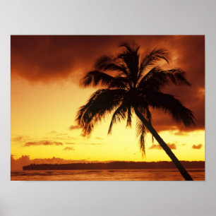USA, Hawaii, Maui, farbenfroher Sonnenuntergang in Poster