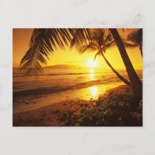 USA, Hawaii, Maui, farbenfroher Sonnenuntergang in Postkarte
