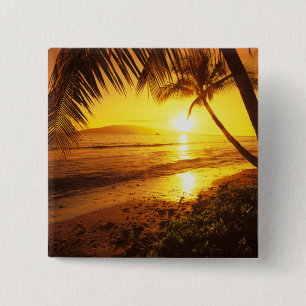 USA, Hawaii, Maui, Farbiger Sonnenuntergang in ein Button