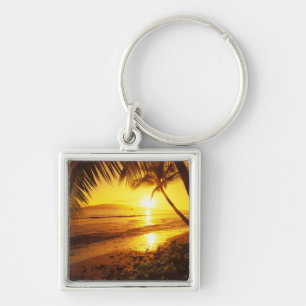 USA, Hawaii, Maui, farbiger Sonnenuntergang in ein Schlüsselanhänger
