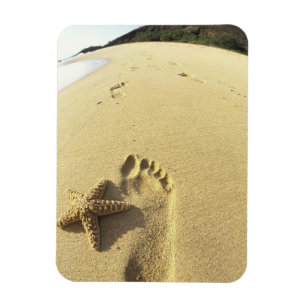 USA, Hawaii, Maui, Makena Beach, Fußabdruck und Magnet