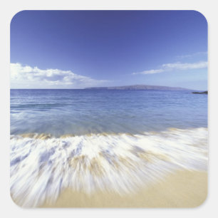 USA, Hawaii, Maui, Surf nach Makena Quadratischer Aufkleber