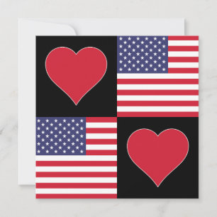 USA Heart Niedlich United Staaten Patriotic Americ Karte