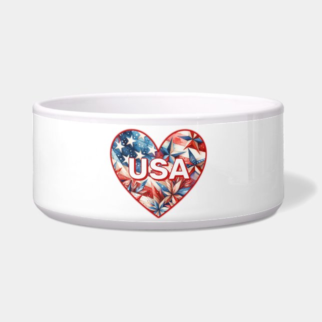 USA Heart Pet Napf (Vorderseite)