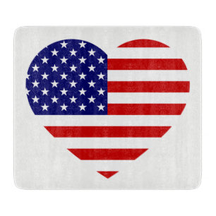 USA Heartflag cbcnt Schneidebrett