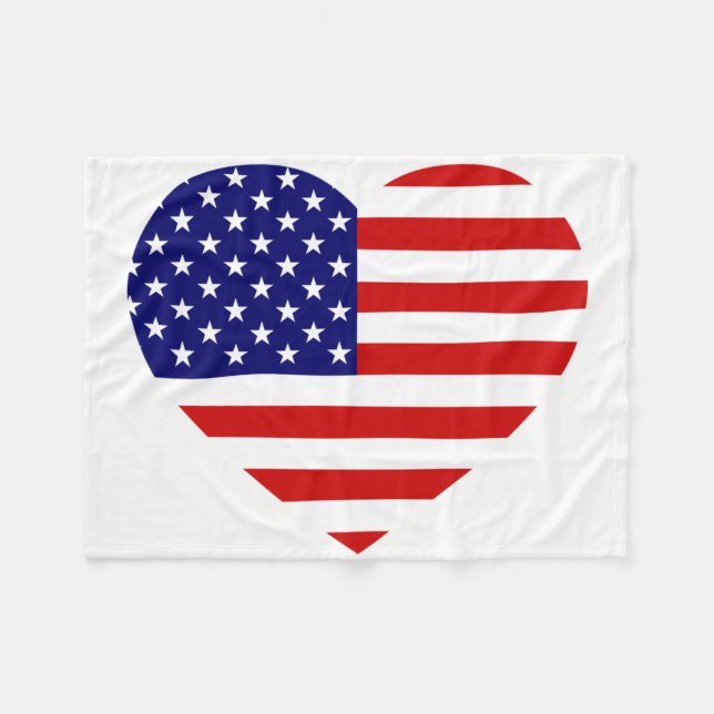 USA Heartflag fbcnt Fleecedecke (Vorderseite (Horizontal))