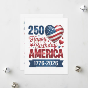 USA Hearts 1776 2026 4. Juli Feiertagskarte