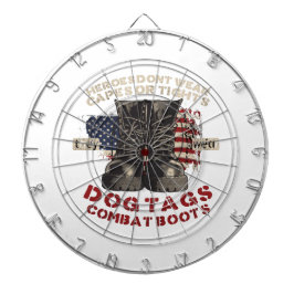 USA-Helden tragen Dog Tags Kampfstiefel Dartscheibe