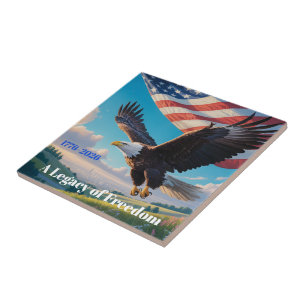 USA Heritage Adler & Flagge 250 Jahre Jubiläum Fliese