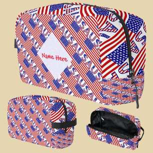 USA Heritage Flag Personalisierte Reise Waschbeutel